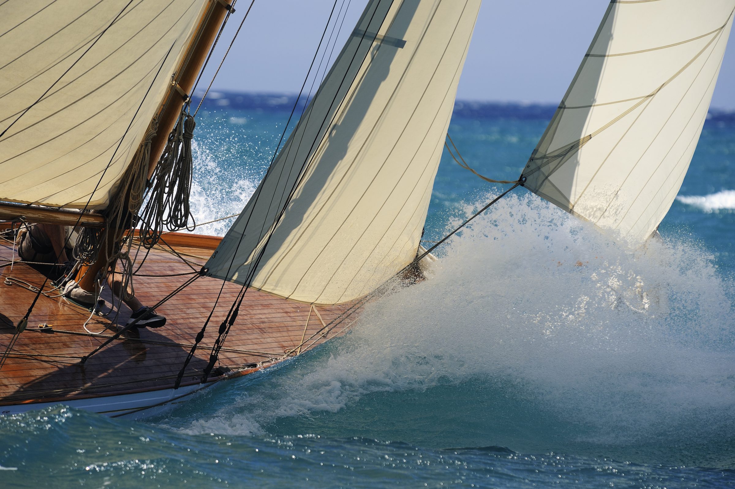 Sailing boats at sea